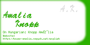 amalia knopp business card
